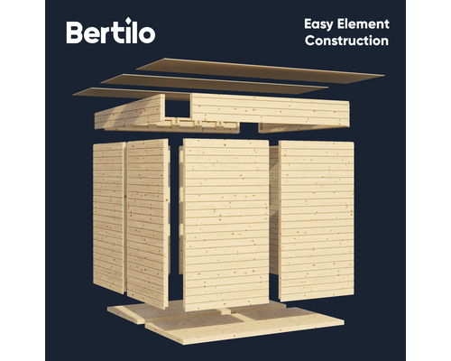 Bertilo Design Concept tuinhuis met vloer, 241 x 297 cm, natuurlijke afwerking