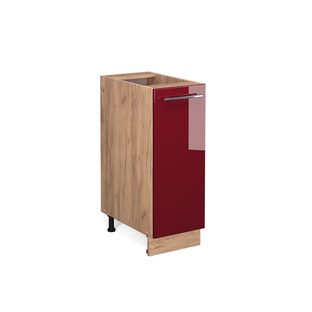 Vicco Apothekerunterschrank Küchenschrank Küchenmöbel Fame-Line Eiche Rot Bordeaux modern 30 cm Küche Einbauküche Einschübe Aufbewahrung Küchenzeile Hochglanz