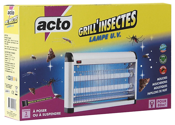 Lampe UV Grill'insectes 80m² Acto