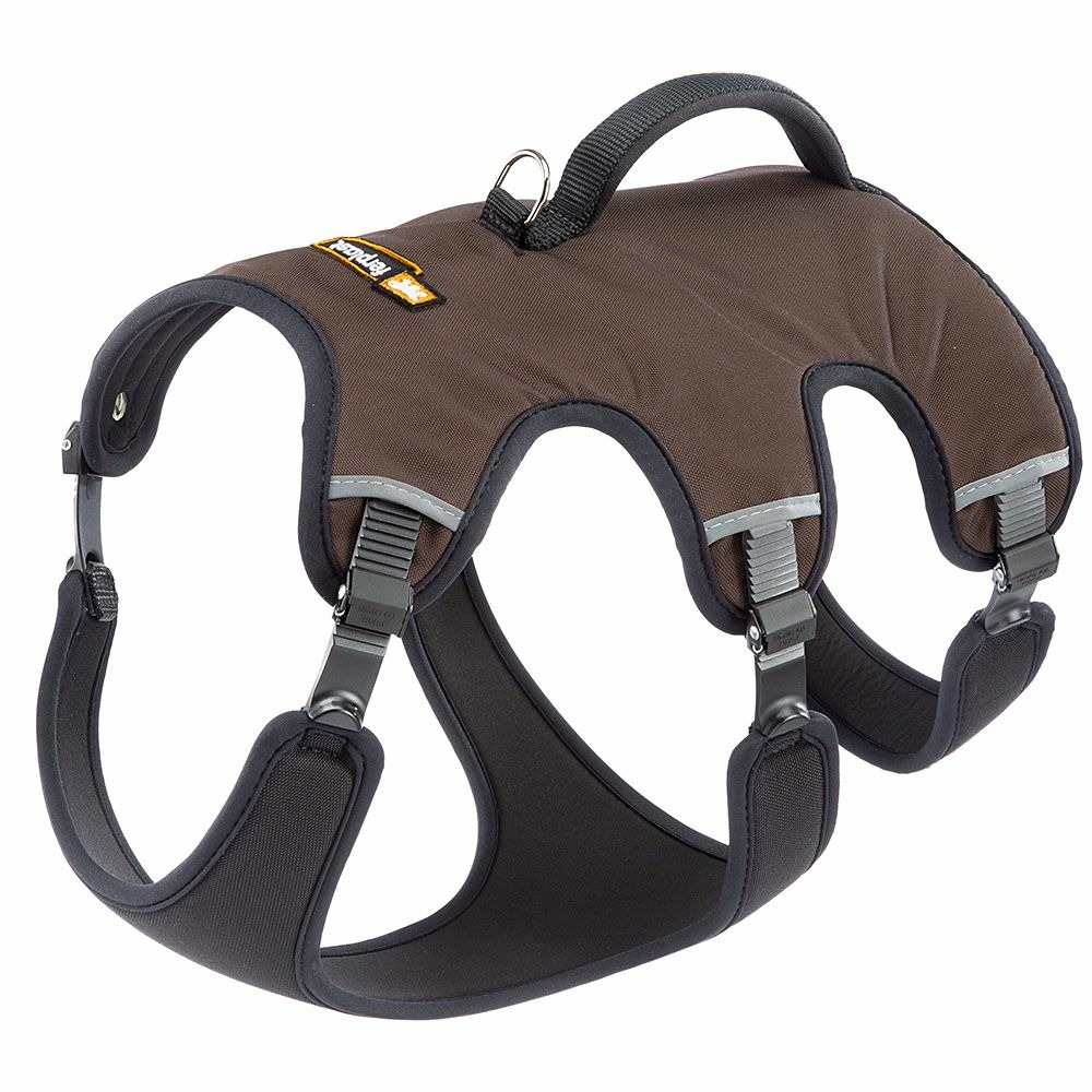 Ferplast harnais grand chien ergotrekking large, harnais chien anti-évasion, anti-panique, lévrier, réfléchissant, 6 fermetures,