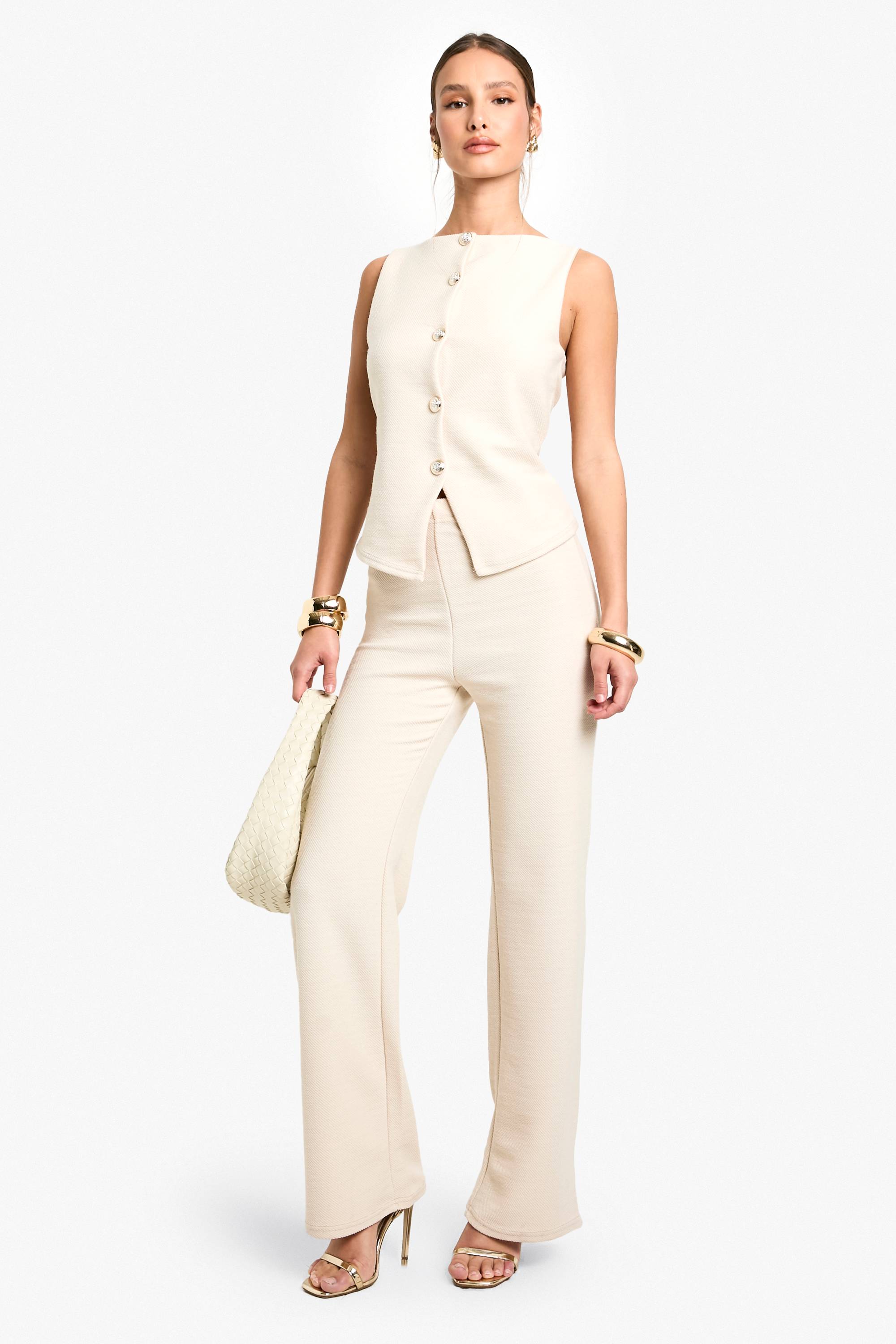 boohoo Gilet texturé à boutons