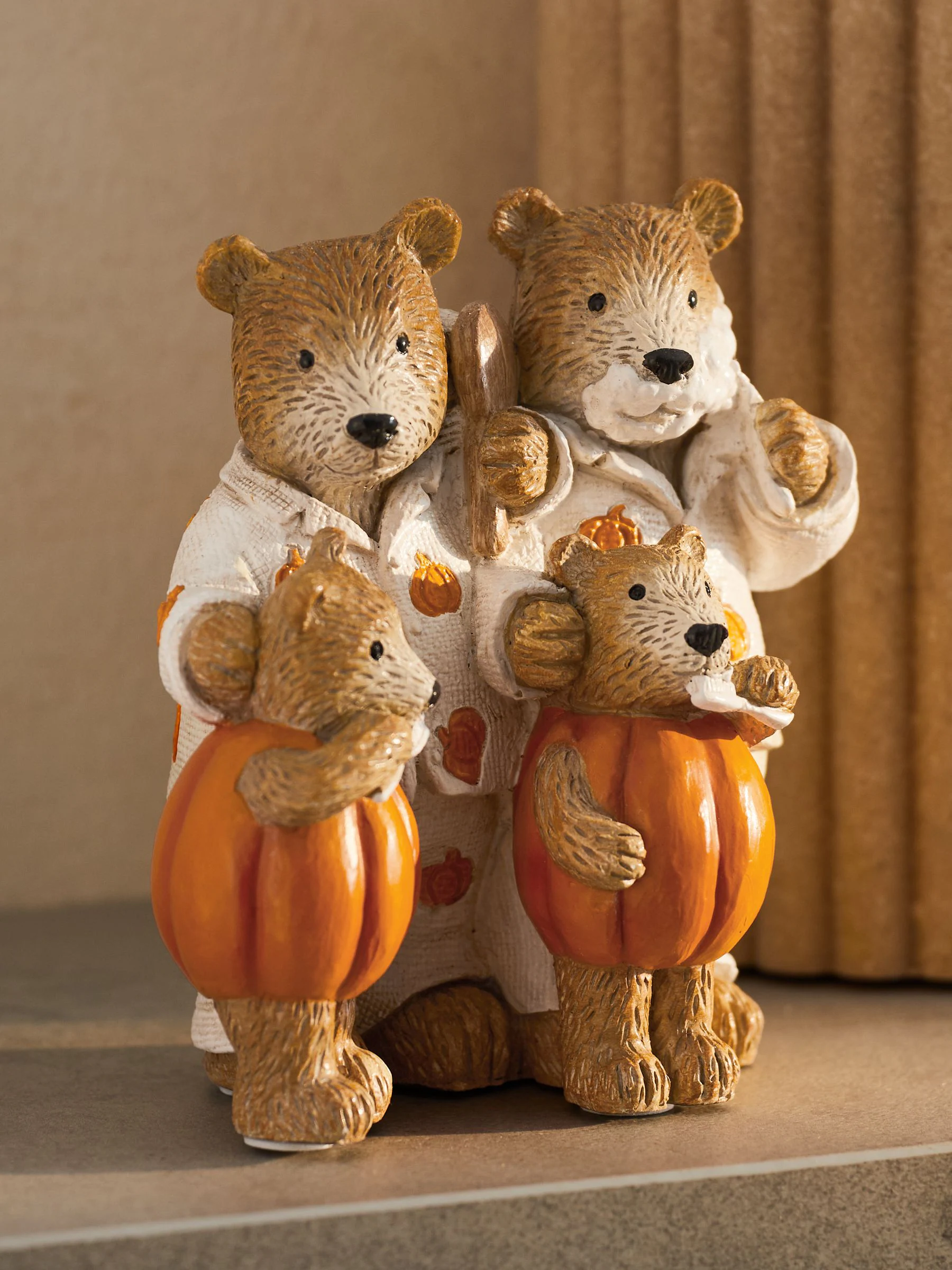 Bertie Bear Familie Pompoen Ornament