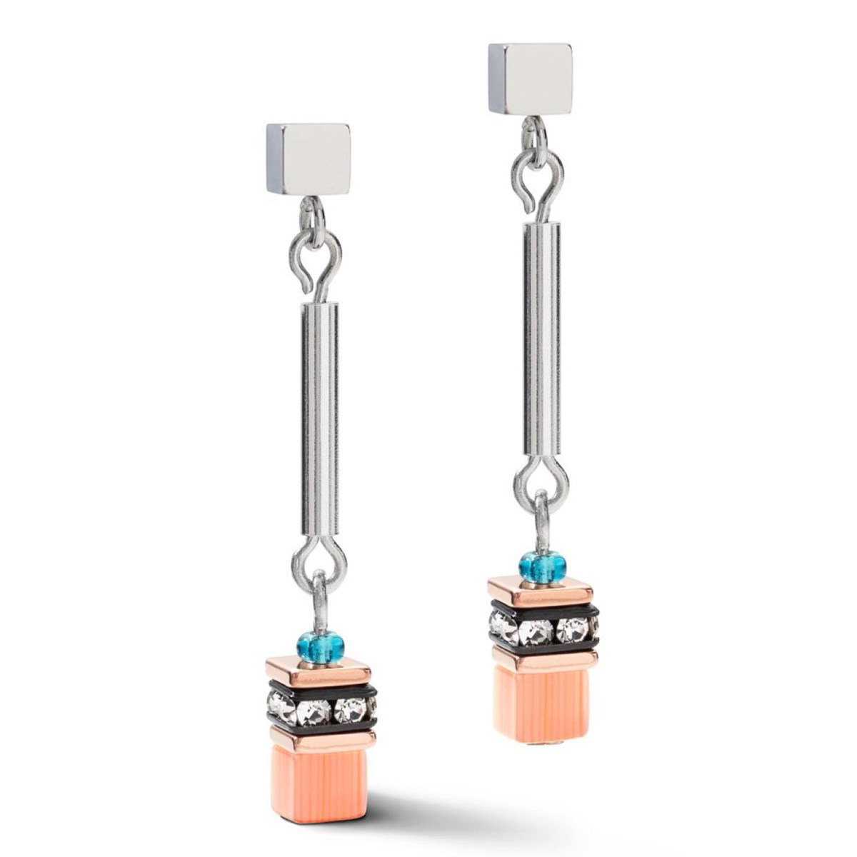 Boucles d'oreilles Coeur de Lion Geocube orange