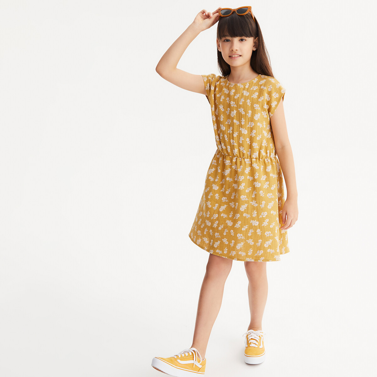 COLEÇÃO LA REDOUTE<br>Vestido amplo sem mangas em gaze de algodão