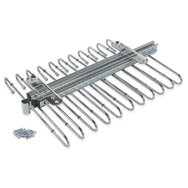 Emuca Porta-calças Extraível Roupeiro, 470 mm, 11 Varetas, Aço, Cromado - 7017811