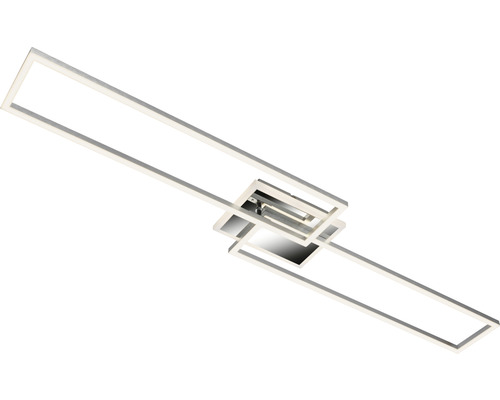 LED plafondlamp, dimbaar, CCT 40W, 5200 lm, 2700-6500 K, 24,8 x 47,5 cm + afstandsbediening, aluminium/chroom