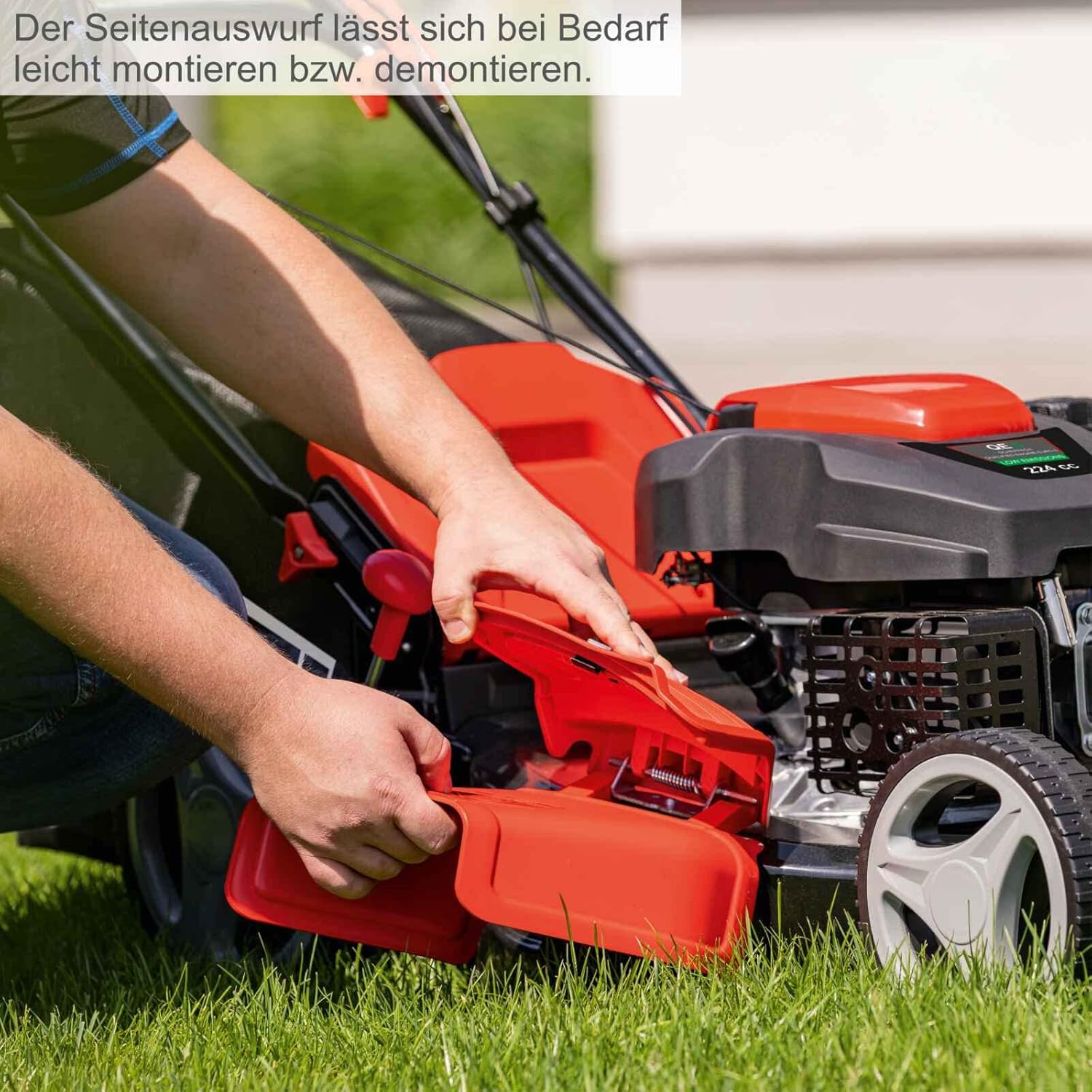 Scheppach Benzin Rasenmäher MS230-53 mit Radantrieb | 53cm Schnittbreite | 65L Fangbox | Höhenverstellung 7 Stufen | Seitenauswurf & Reinigungsfunktion | Mulchmäher | inkl. Motoröl
