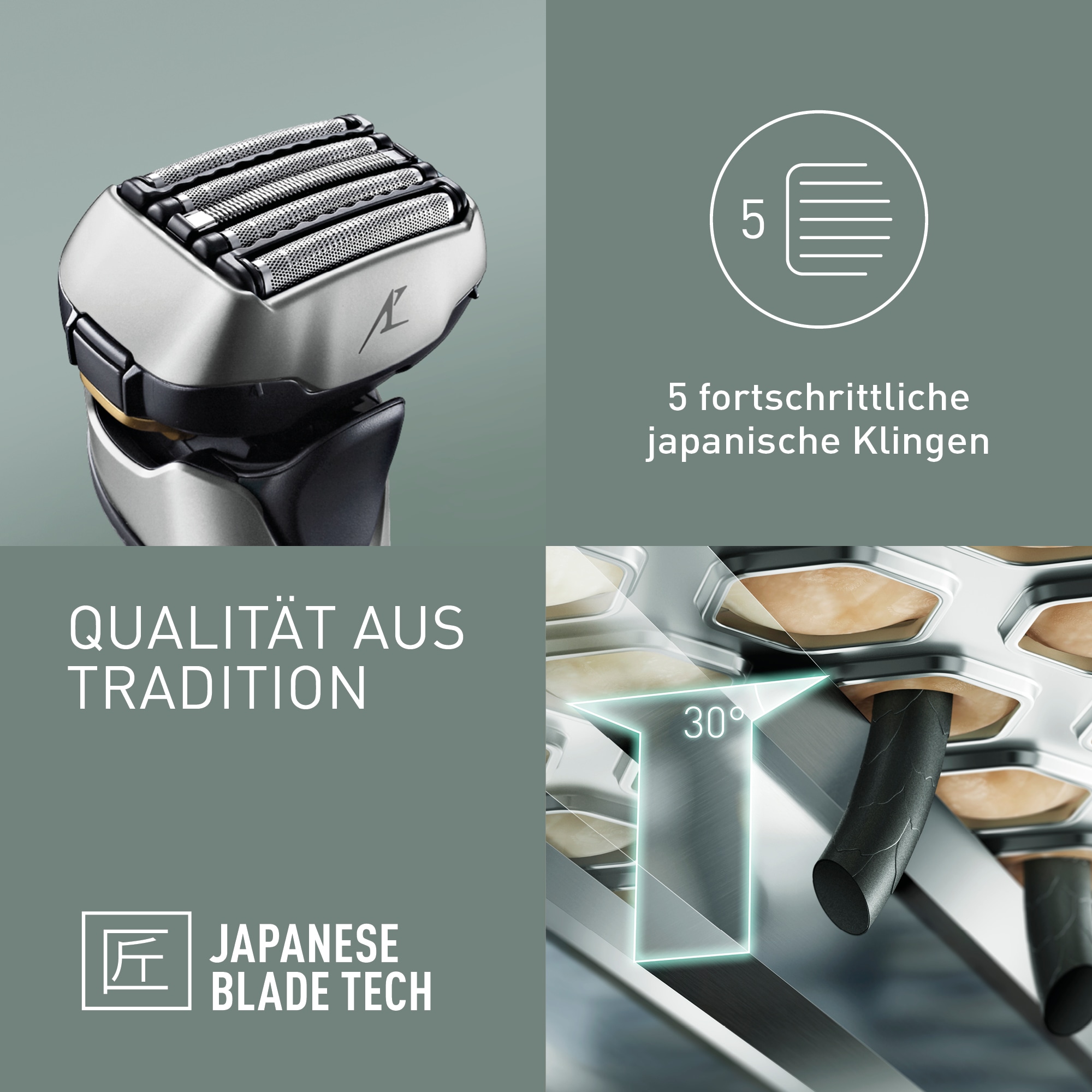 Panasonic Elektrorasierer »ES-LV69-S803« ausklappbarer Langhaarschneider 5-Klingen-Premium Nass-Trocken-Rasierer