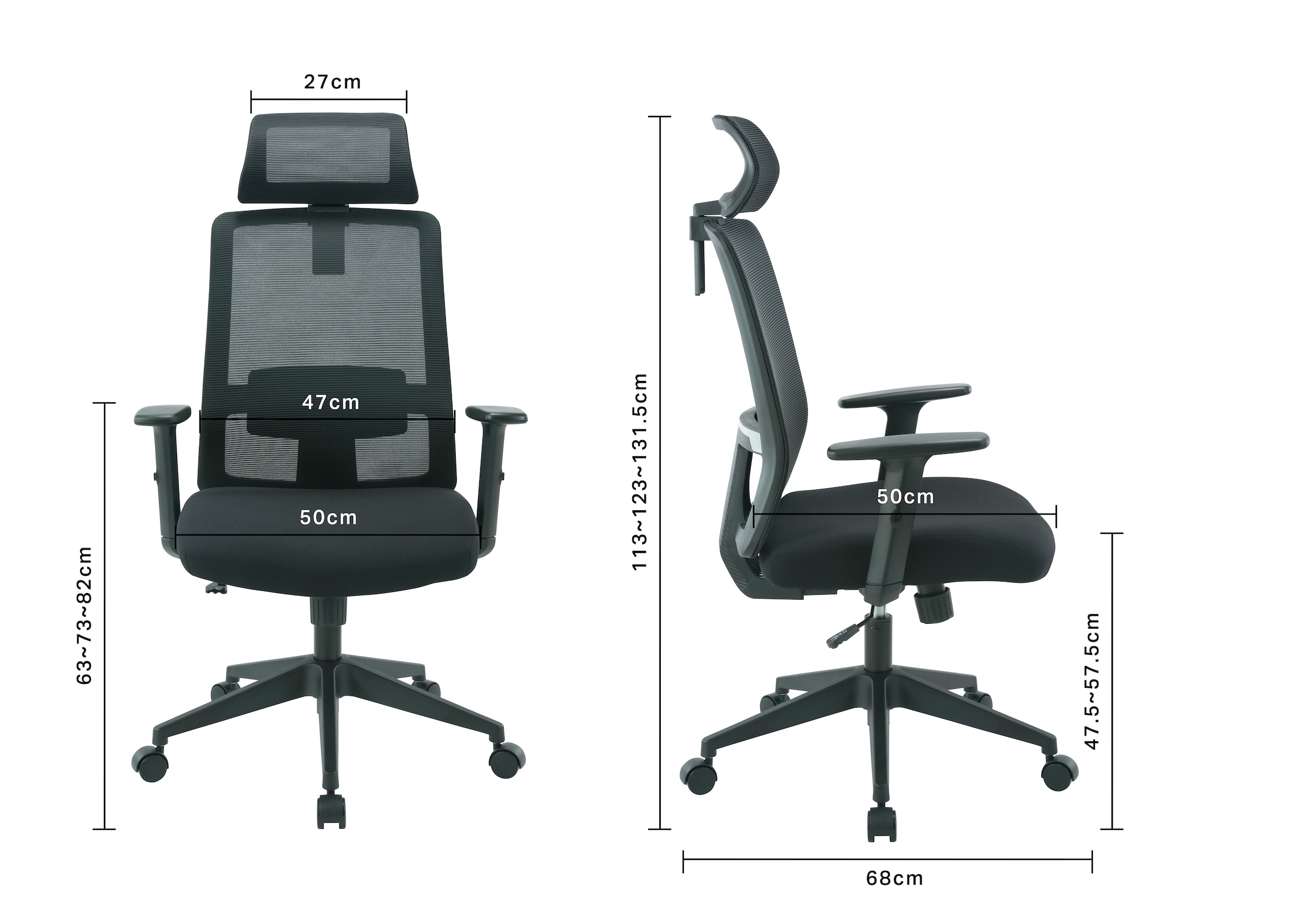 INOSIGN Bürostuhl »Tallard, Mesh Schreibtischstuhl, ergonomische Ausstattung« () verstellbare Kopfstütze, Lumbalstütze & Armlehnen