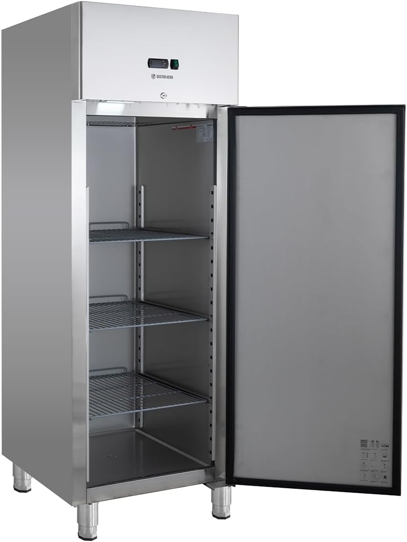 Tiefkühlschrank ECO 600 | 600 L Kühlraumvolumen | GN 2/1 kompatibel | Gefrierschrank groß | Edelstahl | Gastronomiebedarf | Türanschlag wechselbar | Energieeffizient