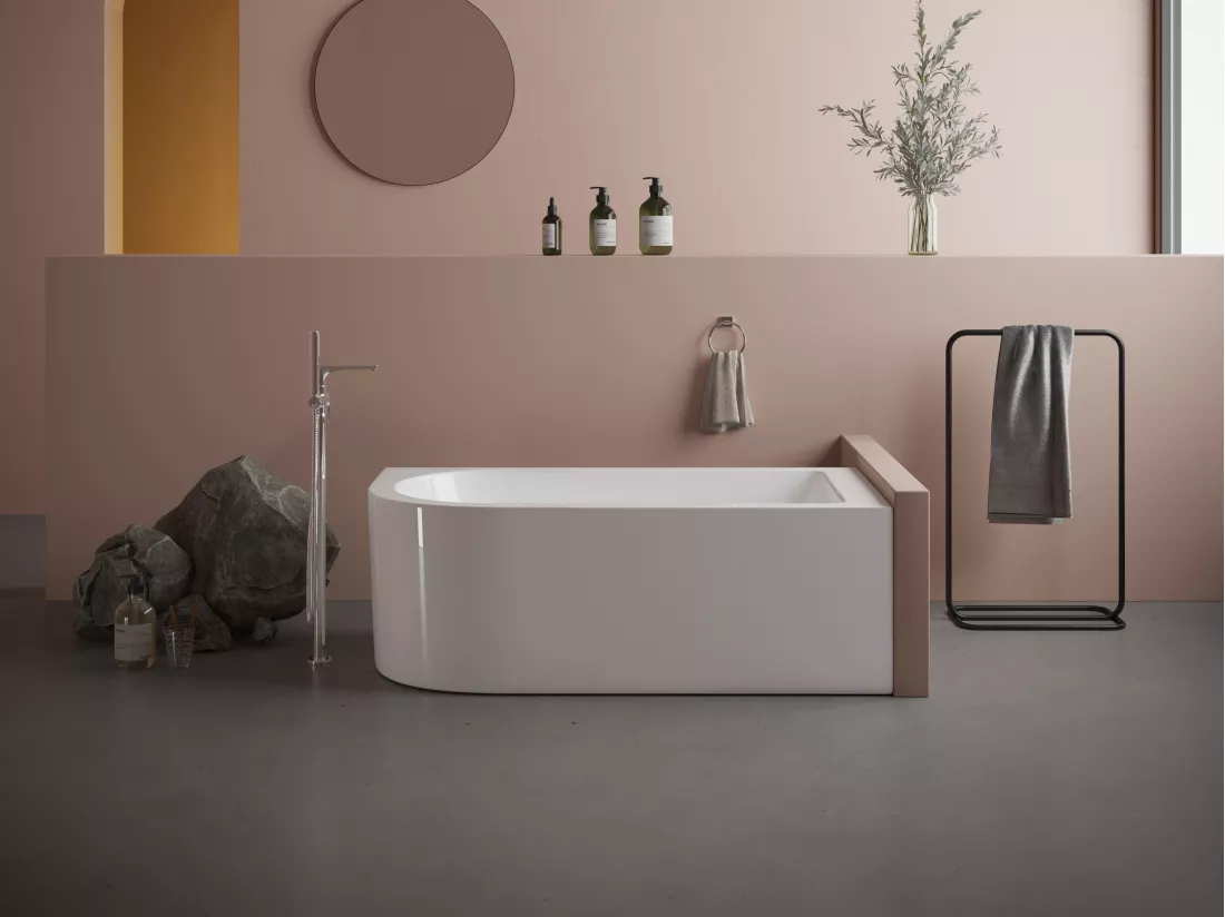 Baignoire d'angle - 201L - 150 x 75 x 58 cm - Blanche - Angle droit - ANIKA