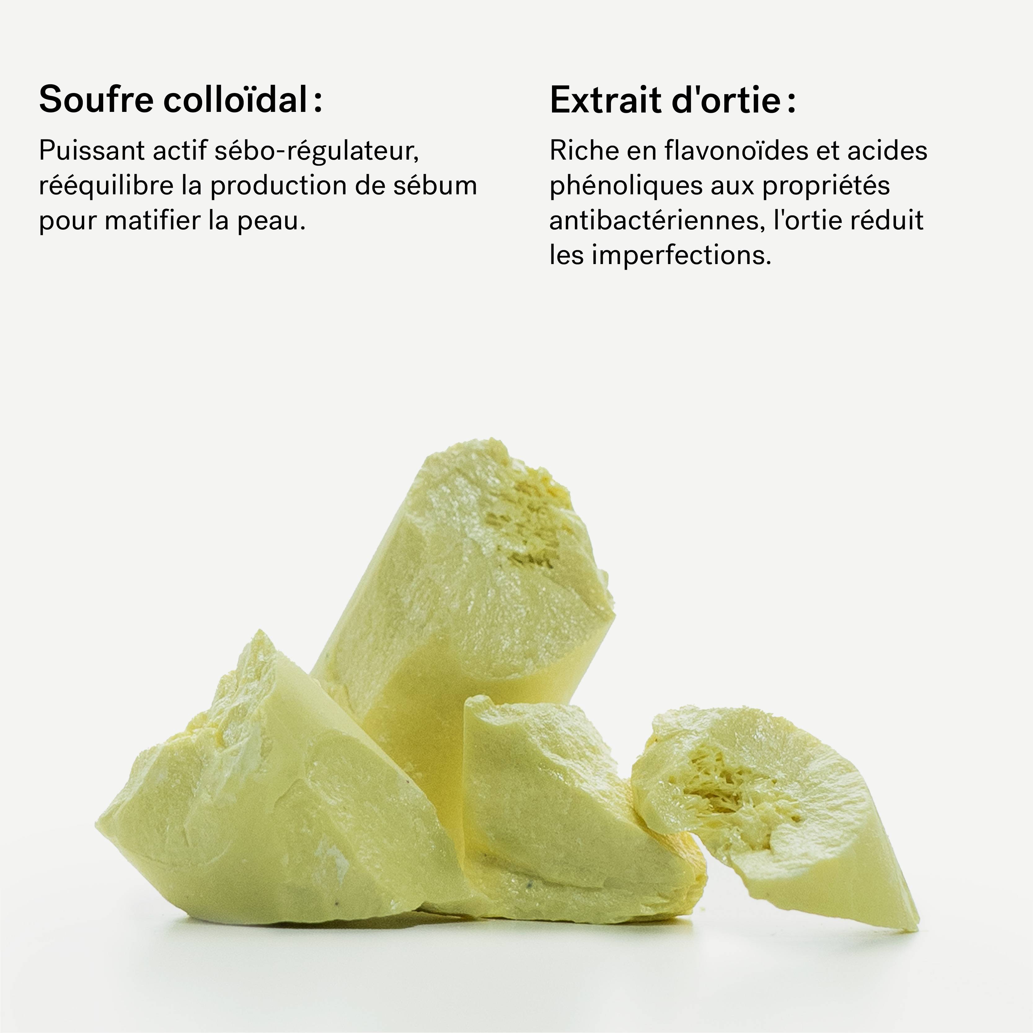 L73 - Gommage visage purifiant<br>Soufre 2% + Extrait d'ortie