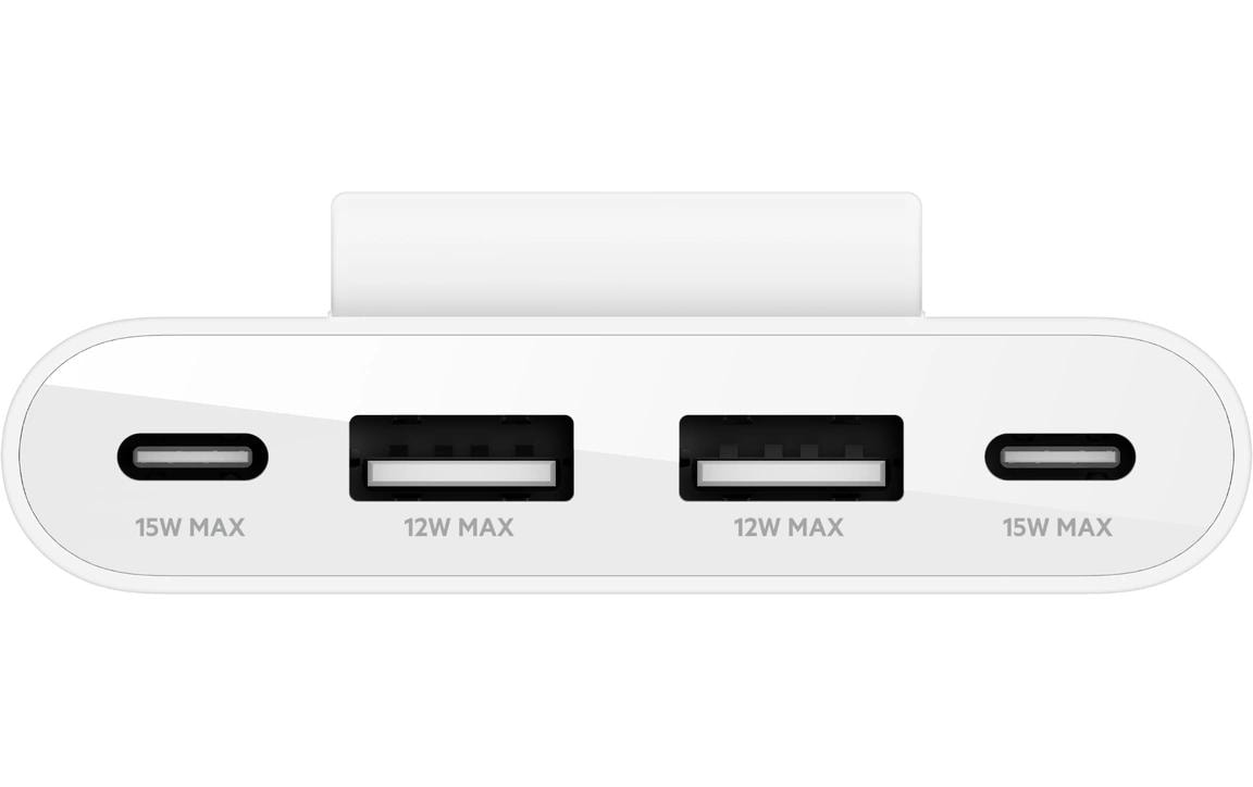 USB-Hub 4-Port USB Charge WeissSchnellladefähiger Hub mit zwei USB-C und zwei USB-A-Ports