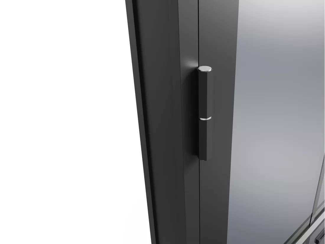 Bloc porte réversible en aluminium et verre trempé fumé - H204 x L93 cm - Noir - SEROTO