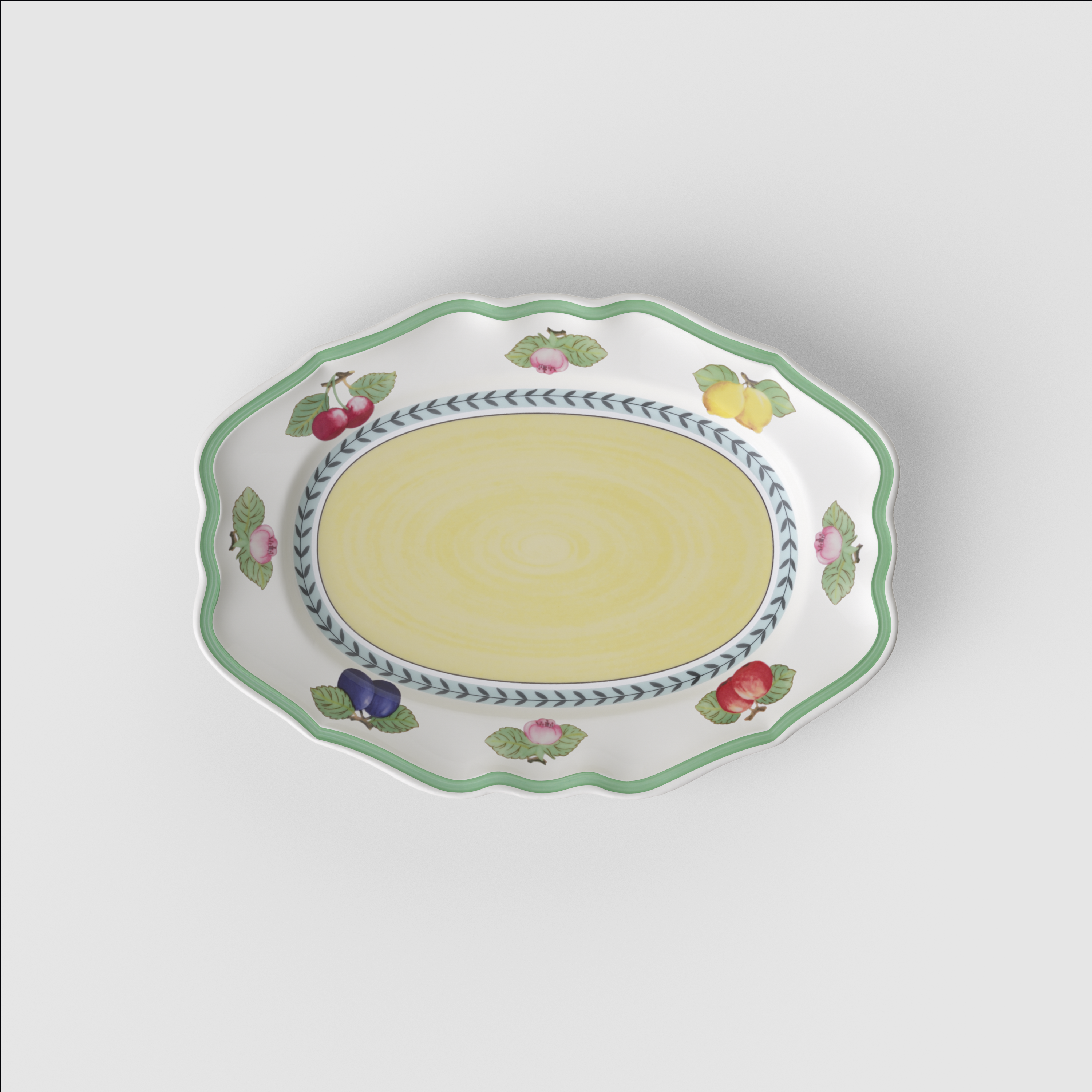 French Garden Serving tray Multi-colored, 14.5'' x 10.4'', Premium Porcelain