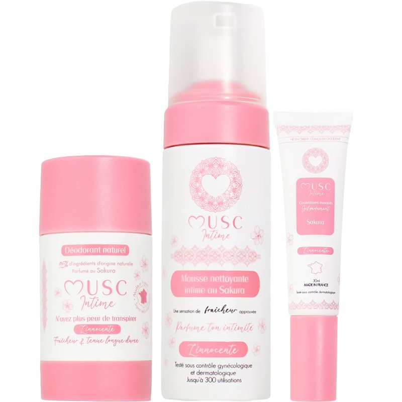 Parfum intime, mousse nettoyante & déodorant - L'innocente - Fleur de cerisier