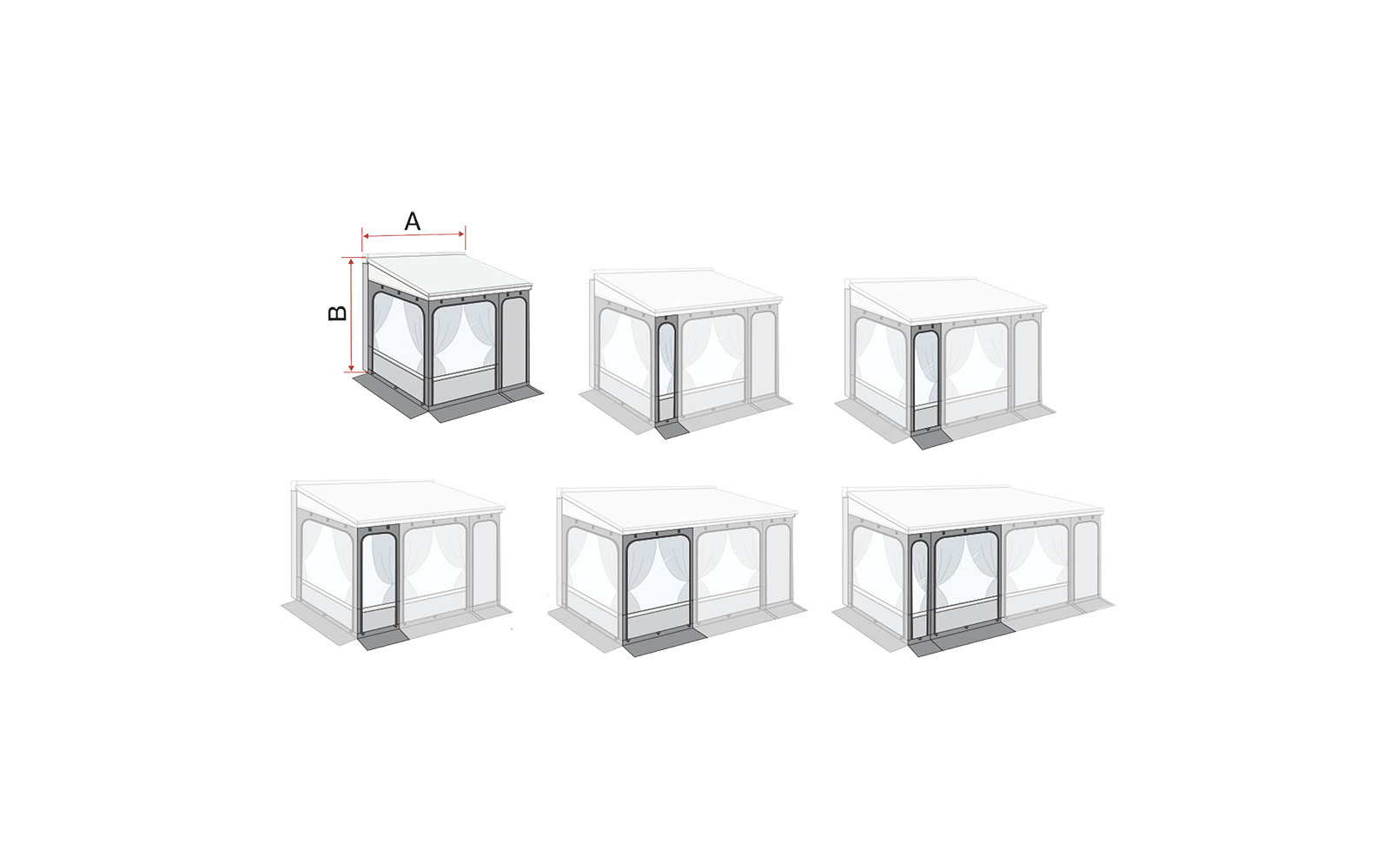 Fiamma Privacy Room / Caravanstore ZIP XL Frontpanel für Markisenvorzelte 20 cm