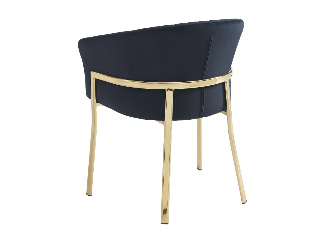 Lot de 2 chaises avec accoudoirs en velours et métal doré - Noir - ZAOVA de Pascal MORABITO