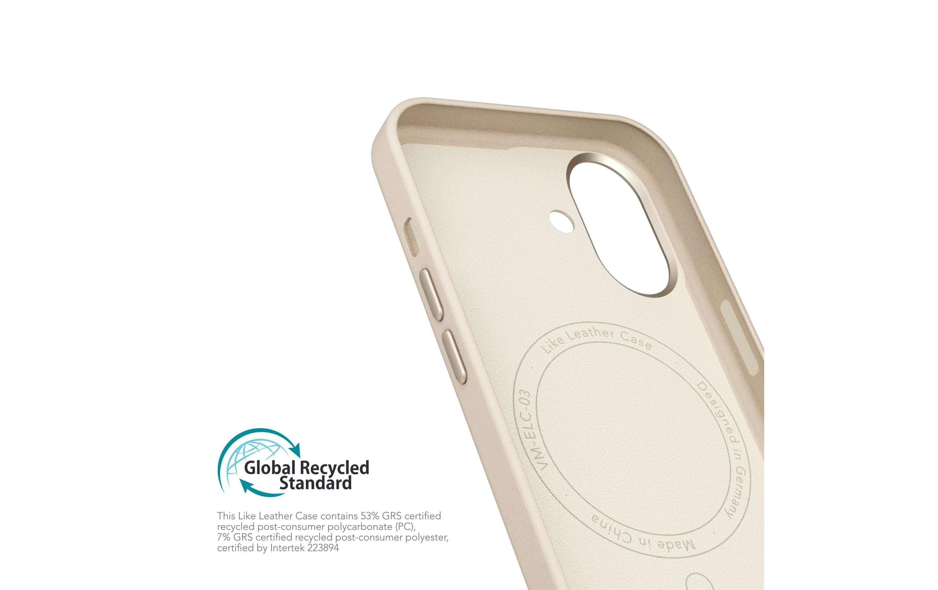 Back Cover Like Leather iPhone 16 BeigeLeather Backcover für das Apple iPhone 16