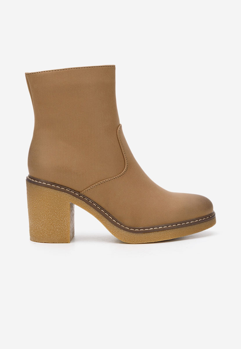Bottines à gros talon kaki Cyndi