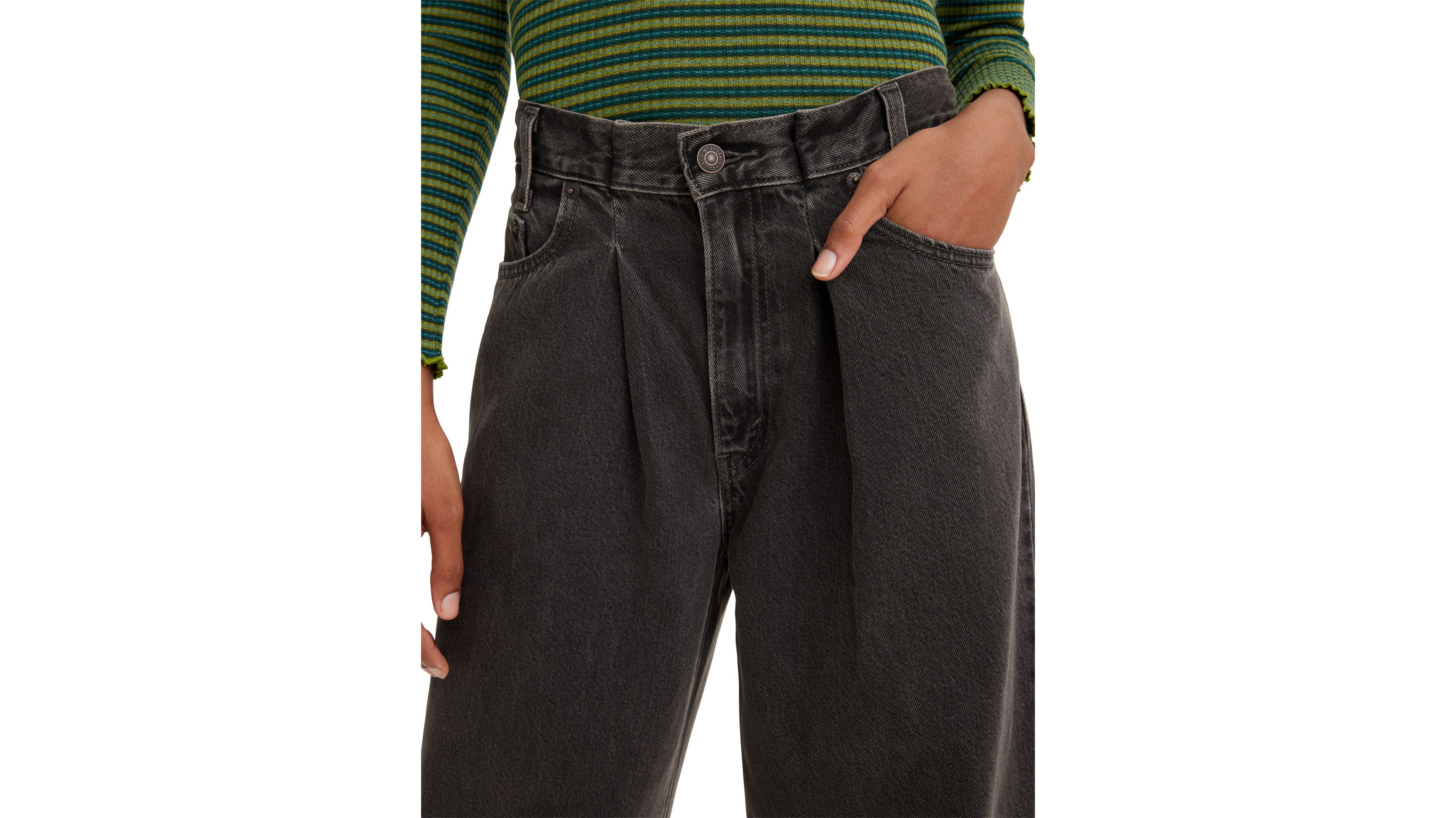 Pantalon Dad Baggy à plis marqués - Lose Control - Noir