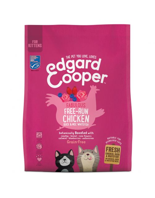 Edgard&Cooper Kitten Kip&Eend&Witvis - Kattenvoer
