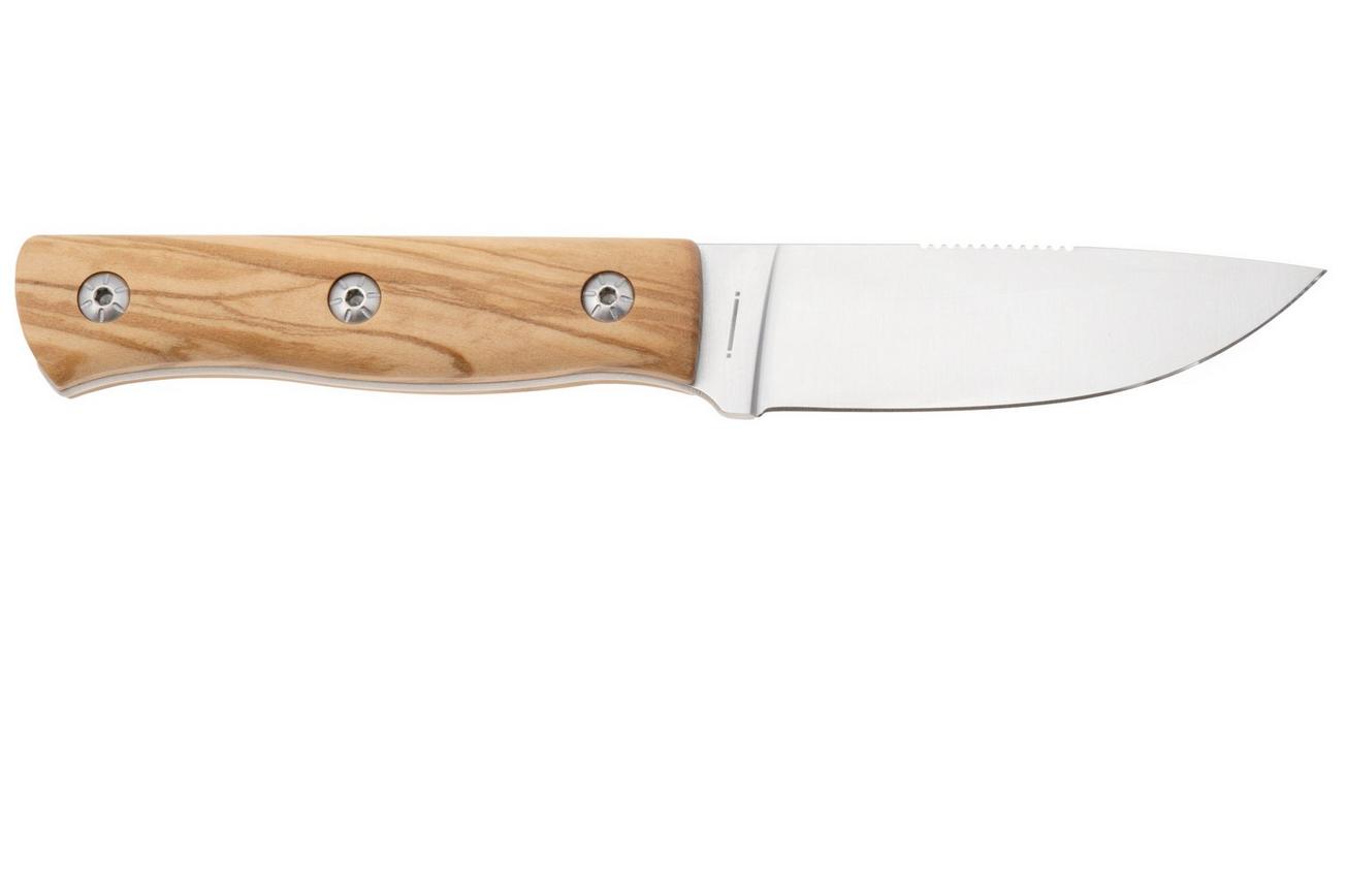 Maserin 915/OL Path, Satin M390, Olive Wood, vaststaand mes, Igor Bortolussi design