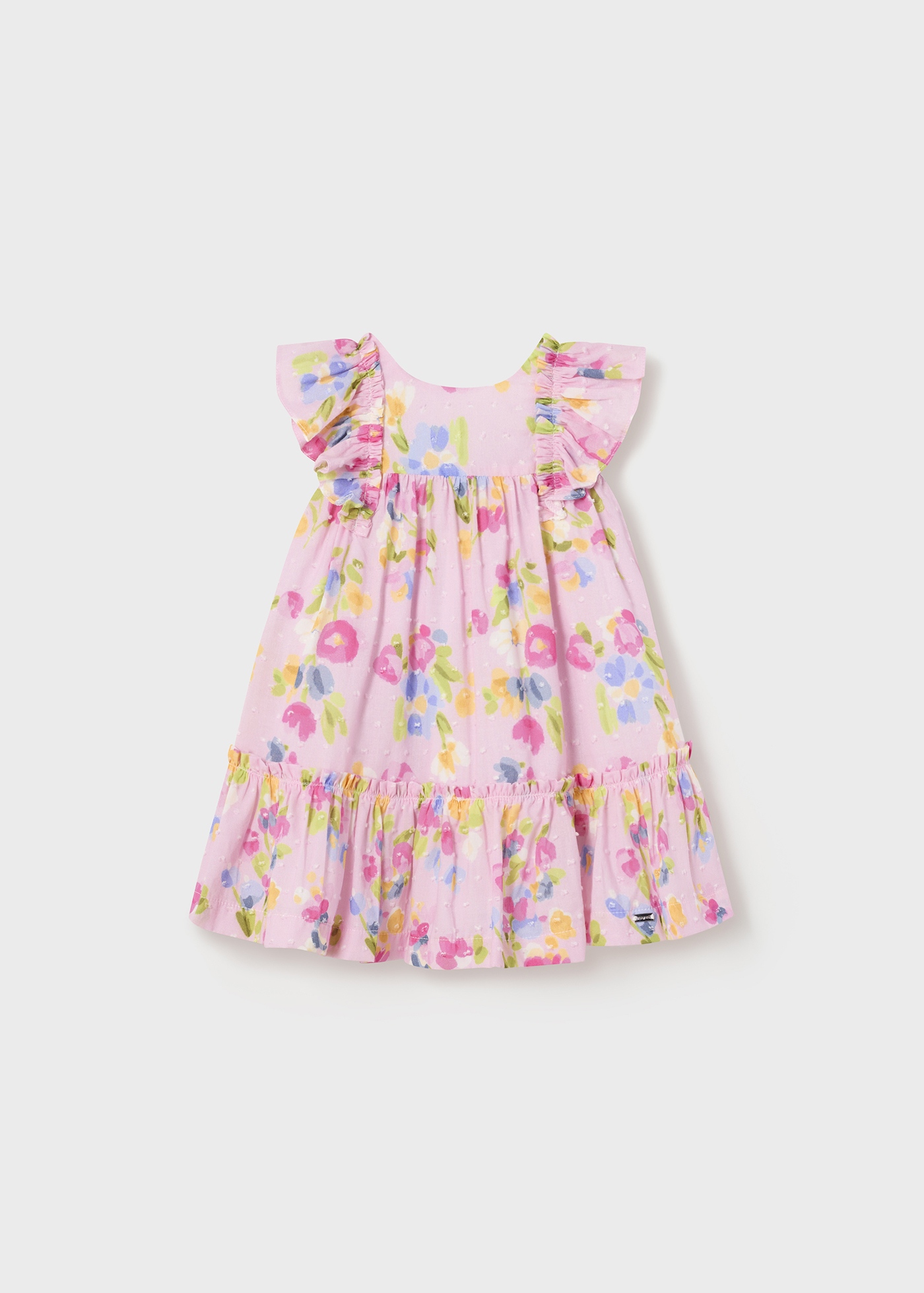 Vestido infantil com tecido de algodão plumeti estampado