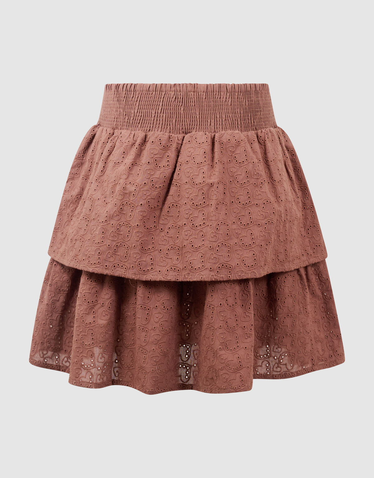 Embroidery Mini Rok Bruin