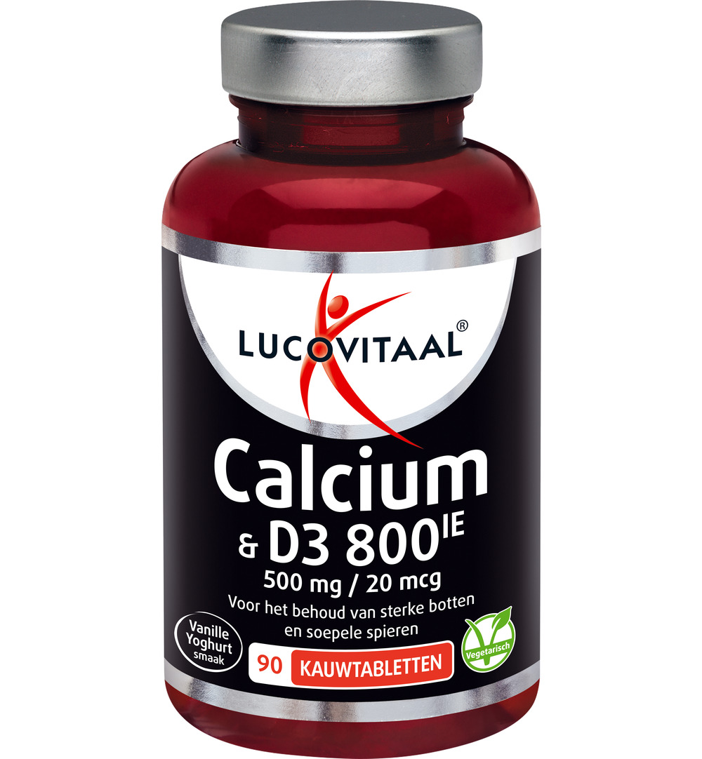 Lucovitaal Calcium 500mg + D3 20mcg (90 kauwtabletten)