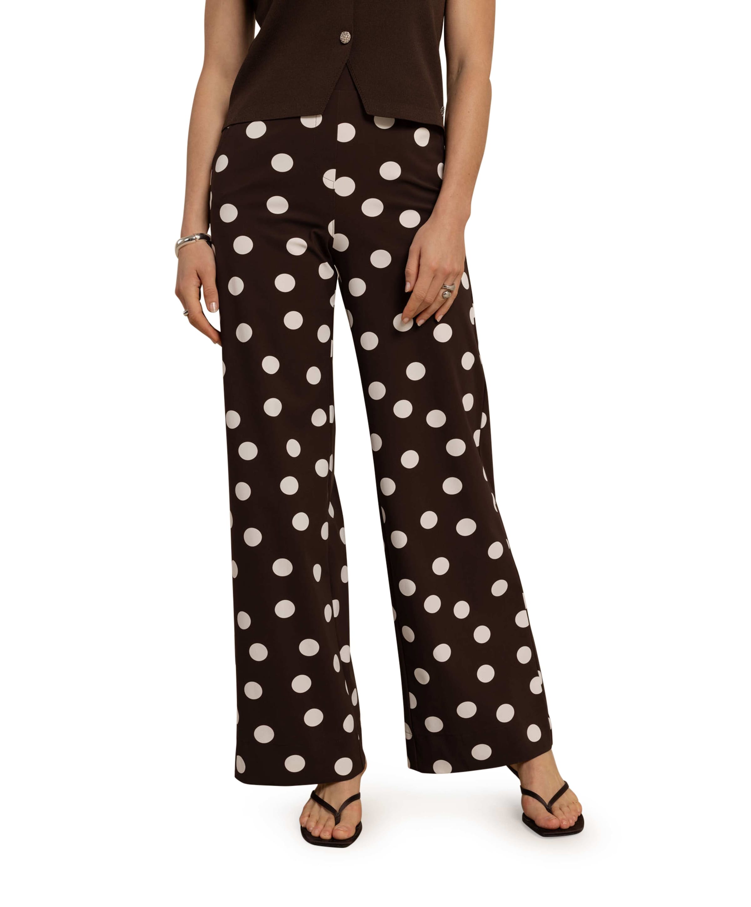 Studio Anneloes Lexie dot dames broek bruin
