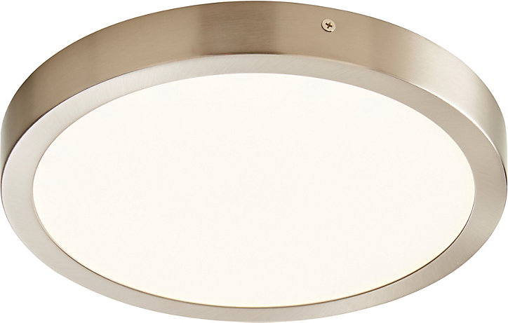 Plafonnier LED intégrée 1200lm 12W blanc froid GoodHome Aius effet chromé H.2.5 x Ø21.5 cm