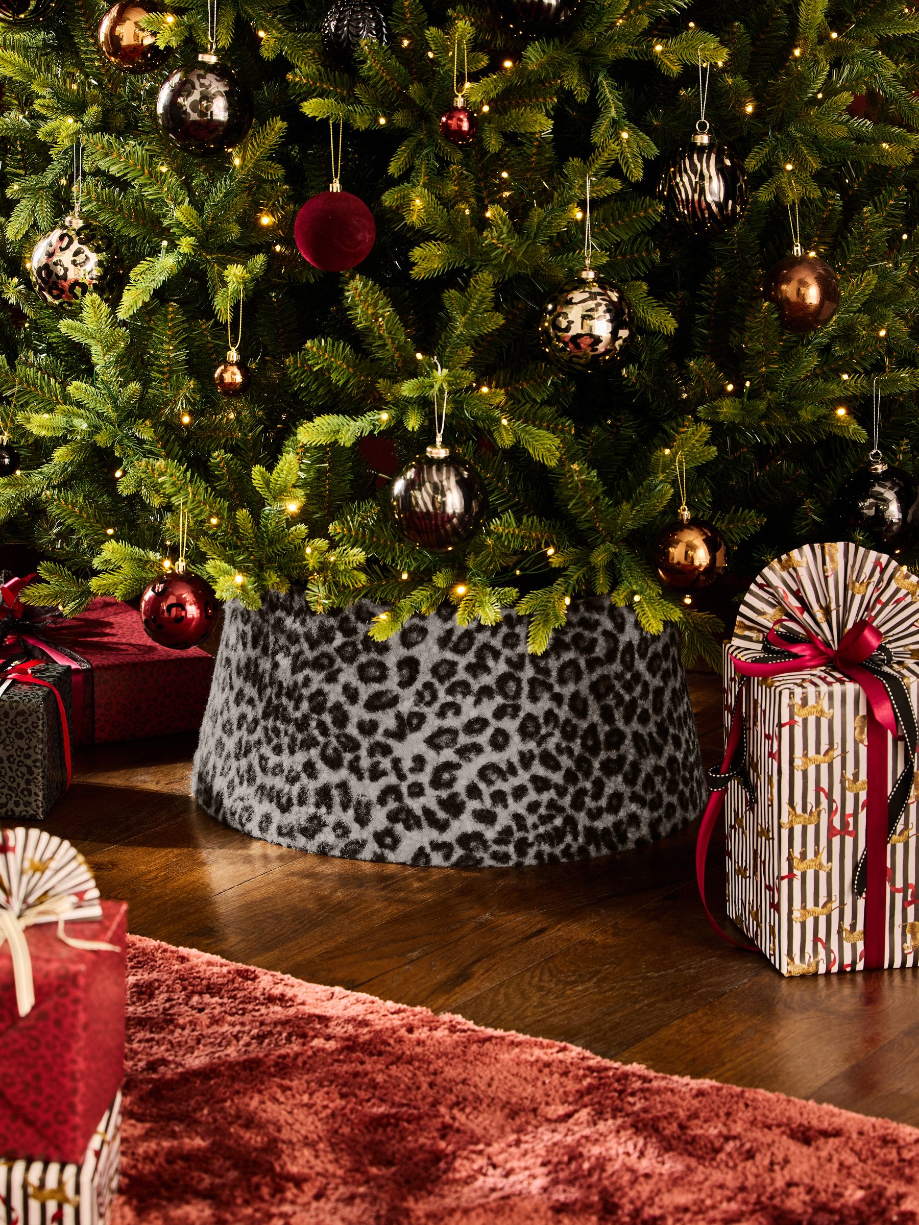 Borg Kerstmis boom Rok met luipaard Print