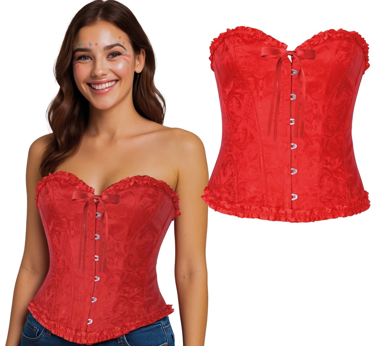 Rood Corset Dames Kant