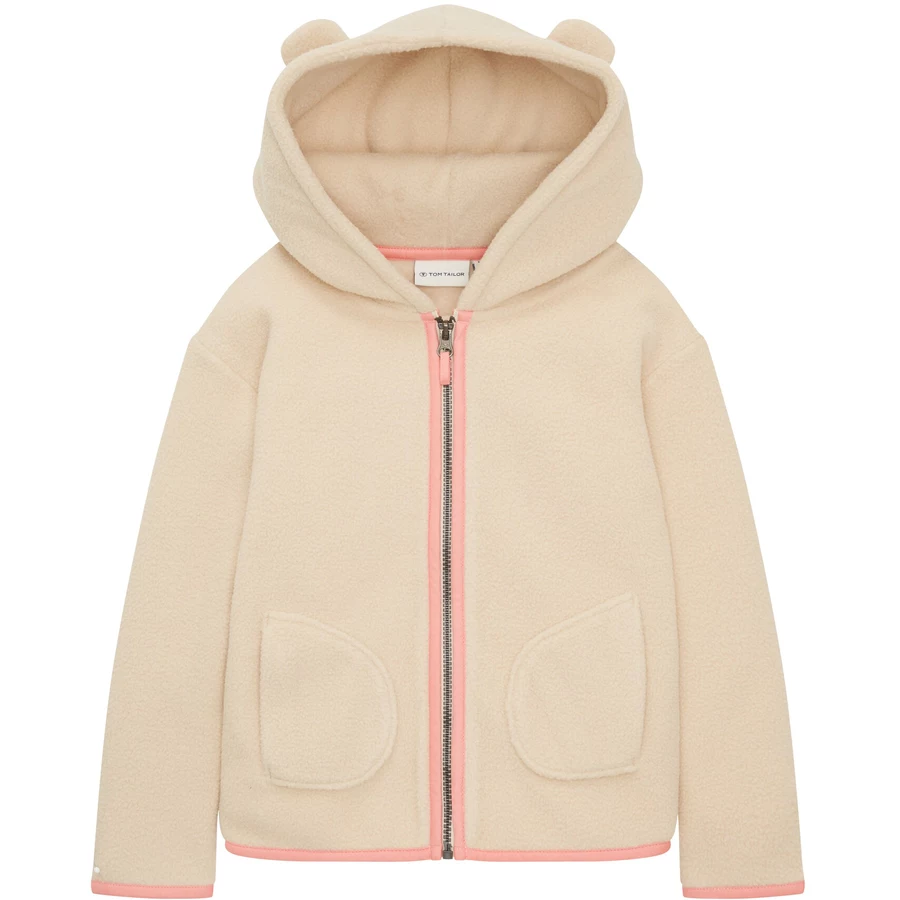 TOM TAILOR Sweatjacke Teddy Soft Light beige