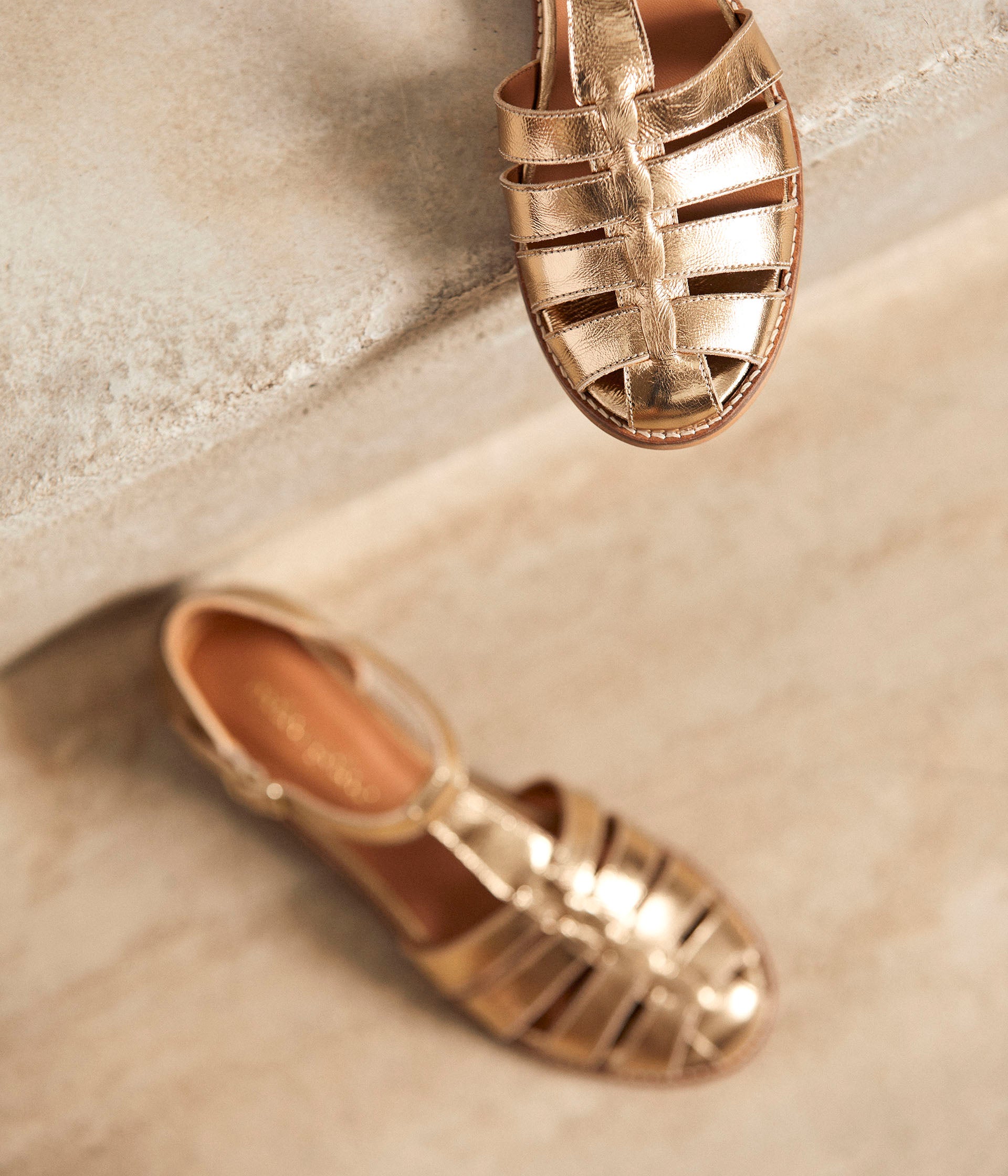 Sandales cuir doré Valentine