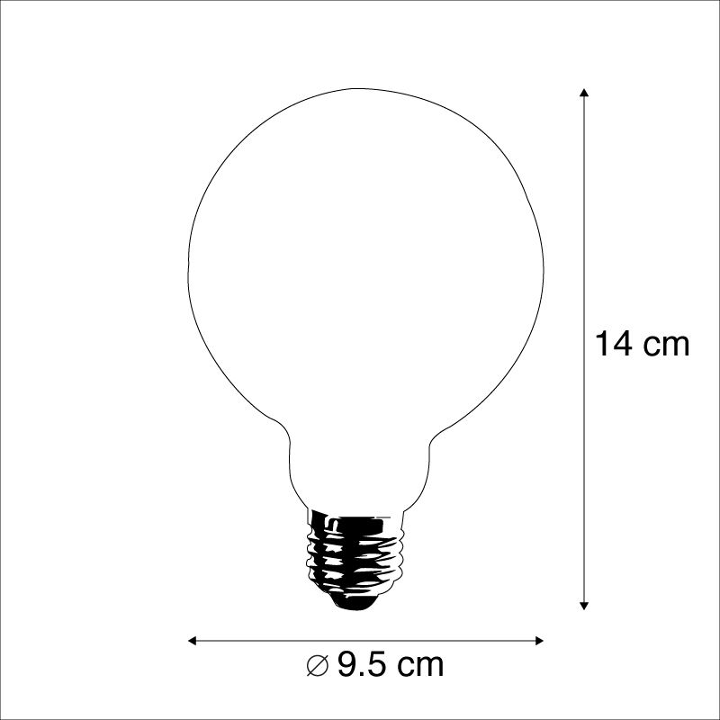 E27 LED filament G95 4W 320 lm 2700K