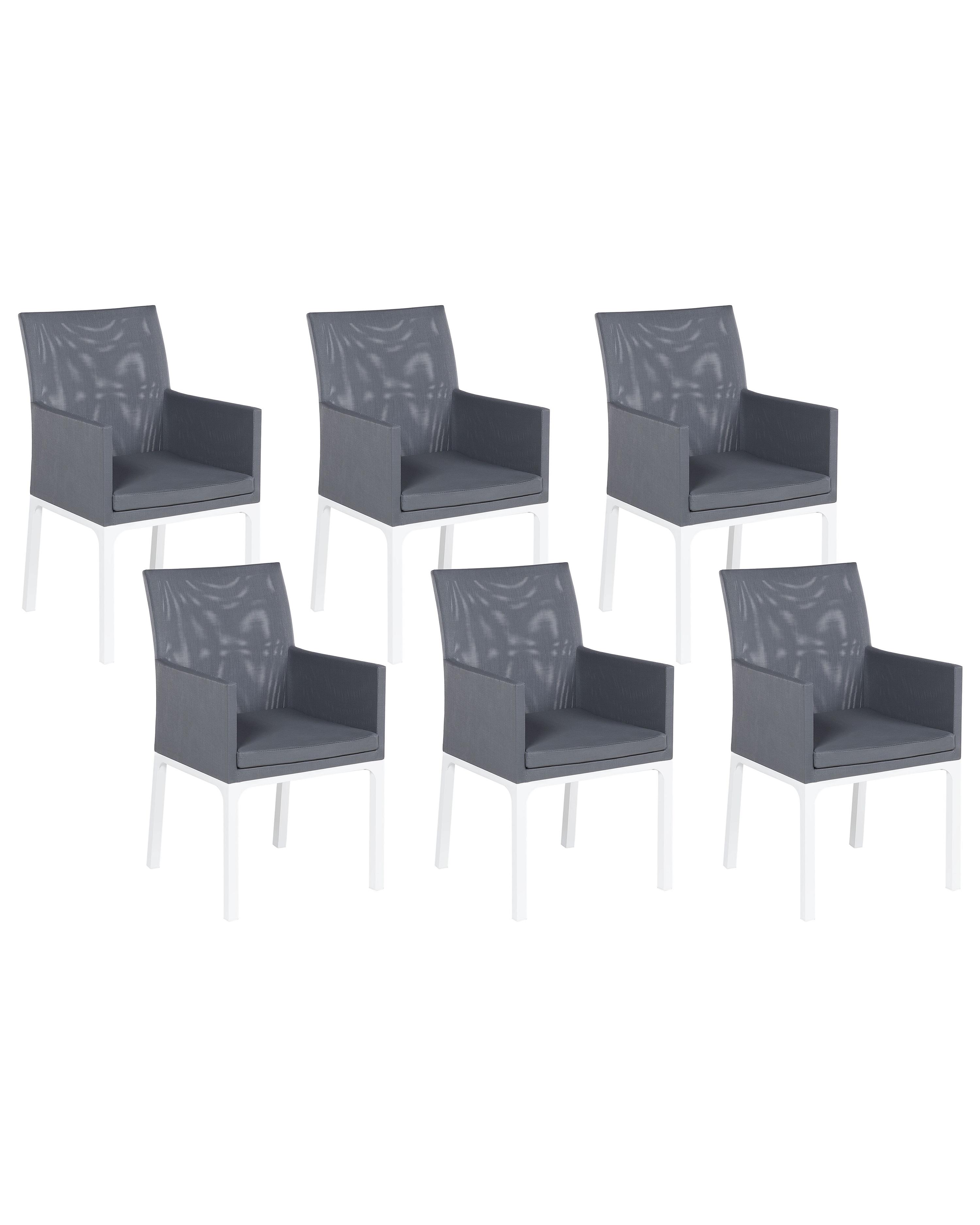 Set van 6 tuinstoelen BACOLI Stof Donkergrijs