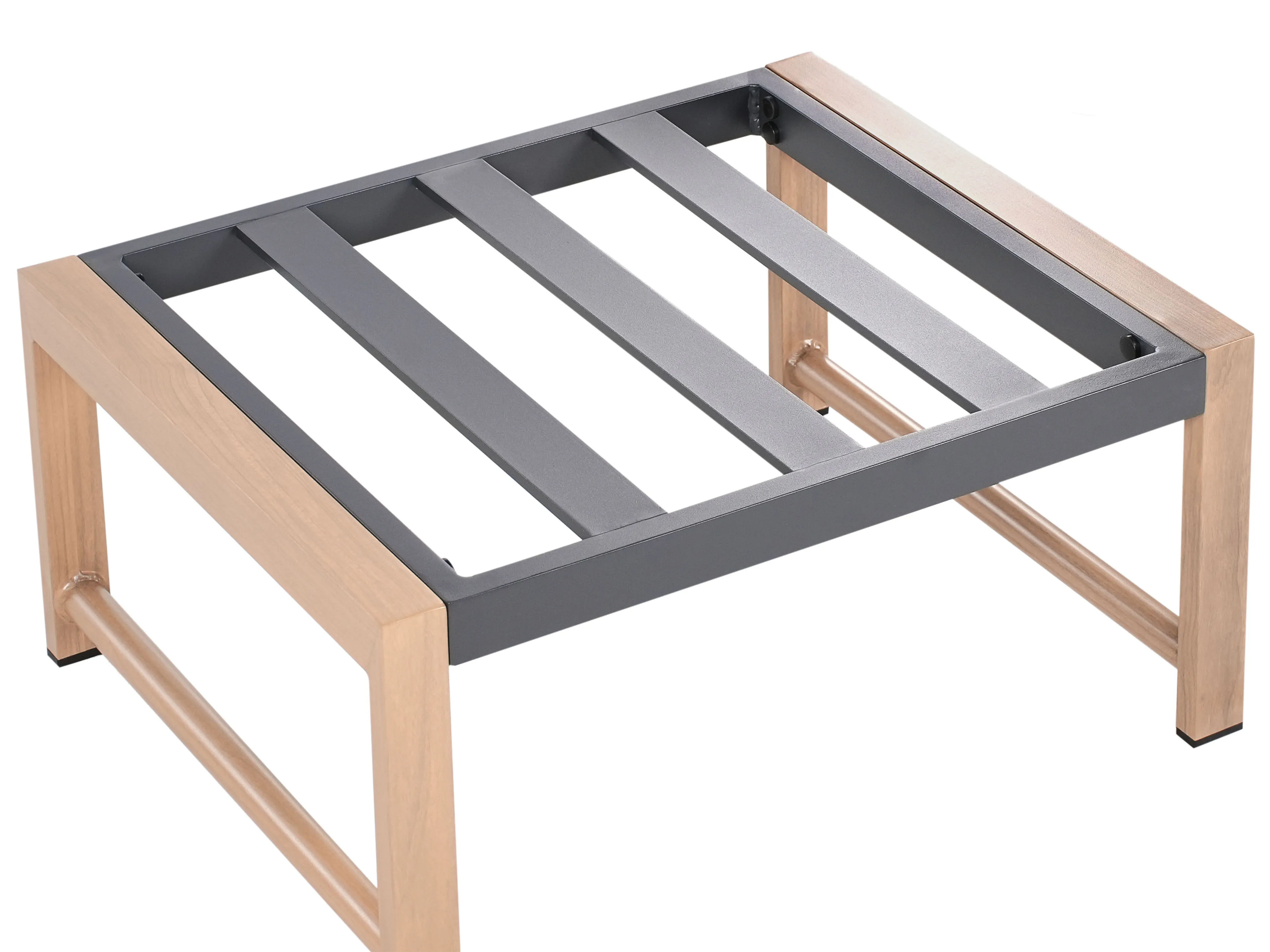 Loungeset met tafel en ottomaan 5-zits NOLA Metaal Grijs