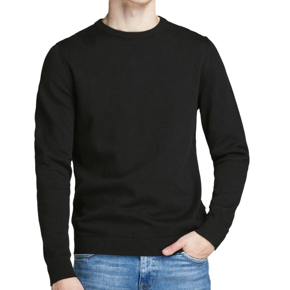 Jack & Jones Pull Noir Homme Jack & Jones Basic Knit