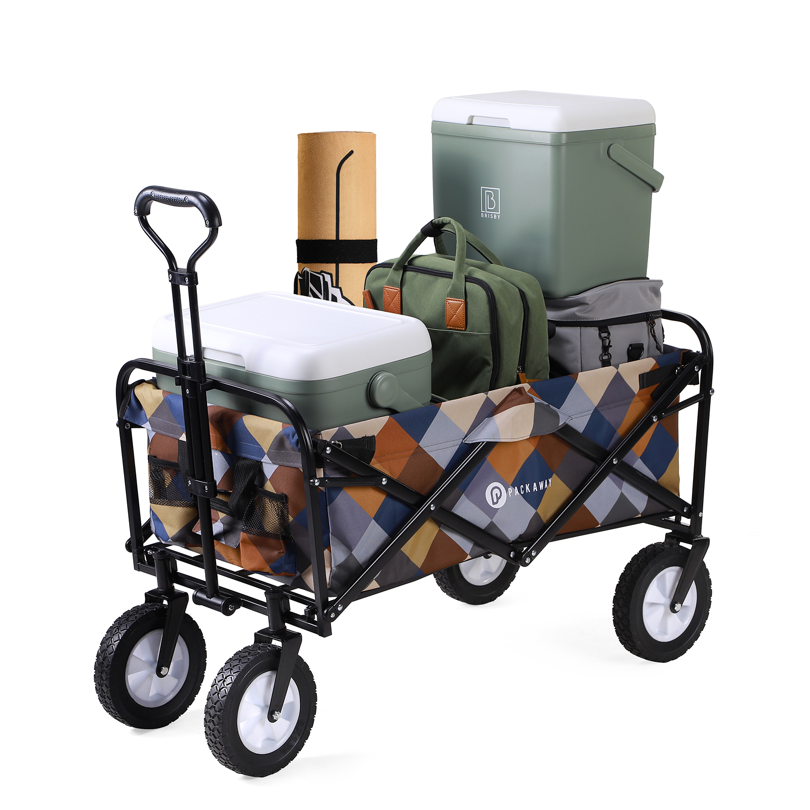 Packaway Opvouwbare polyester bolderkar - Blokken Patroon