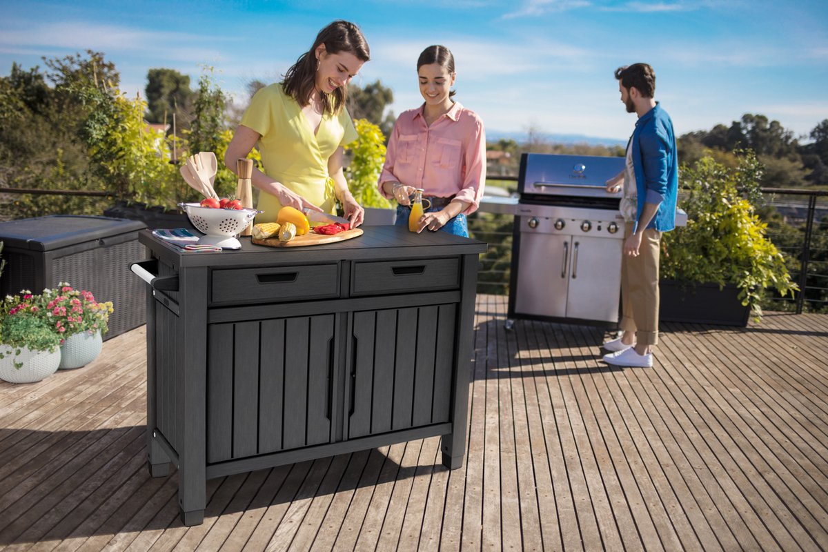 Keter Unity XL barbecuetafel met lades - 207 liter