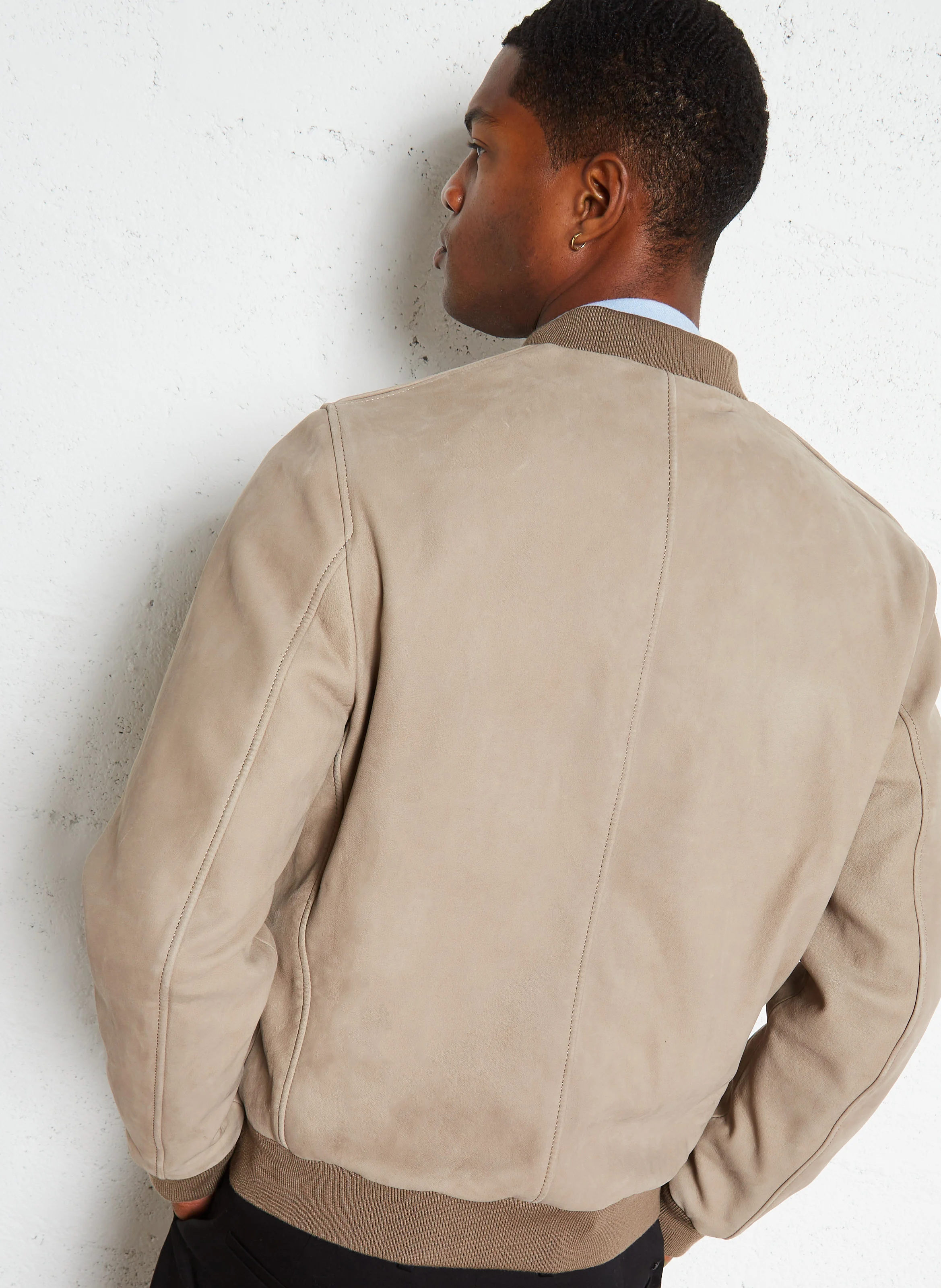 TEDDY APOCALYPSE - Blouson teddy en cuir velours | Beige
