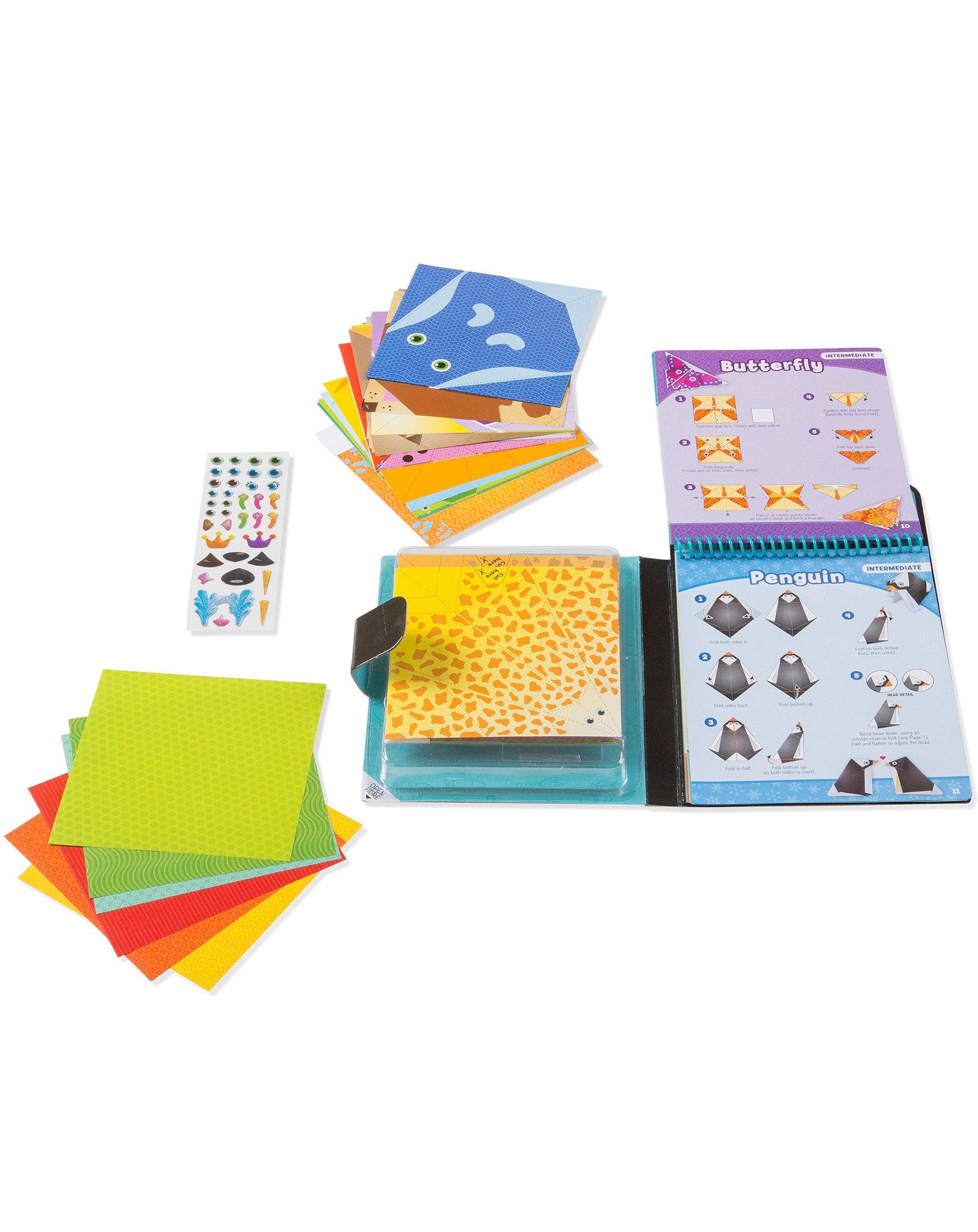 Papier-Bastelset ORIGAMI TIERE in bunt