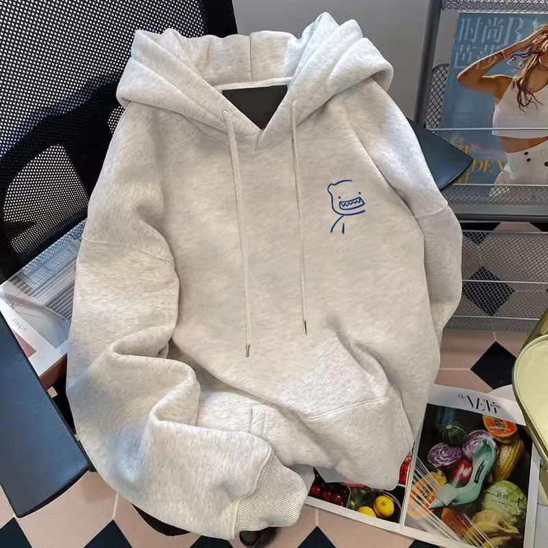 Kupyd - Oversized hoodie met monsterprint en drop-shoulderprint