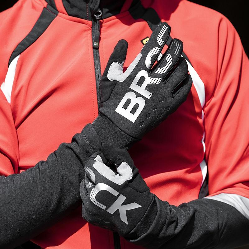 (1 Paar) Gr. XXL Rutschfeste Fahrrad Handschuhe Winddichte Motorrad Touch Handschuhe - Schwarz / Grau