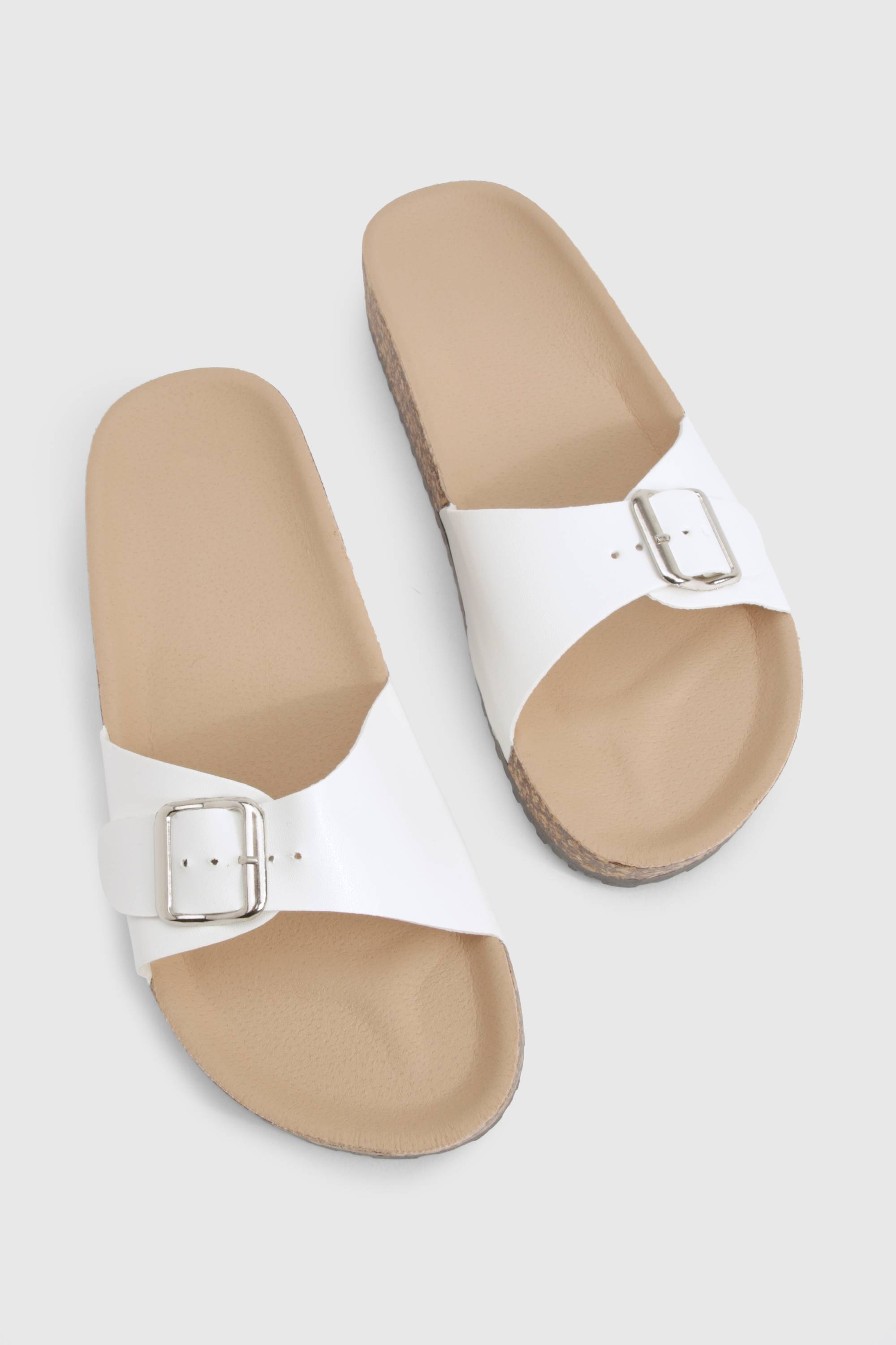 boohoo Buckle Footbed Slider