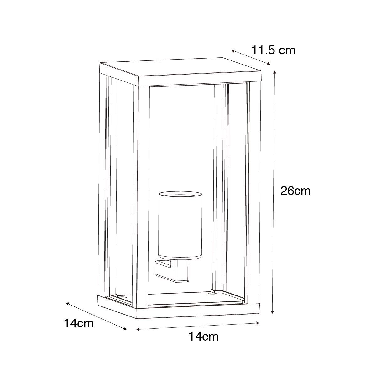 Buiten wandlamp zwart met ribbel glas IP44 - Charlois