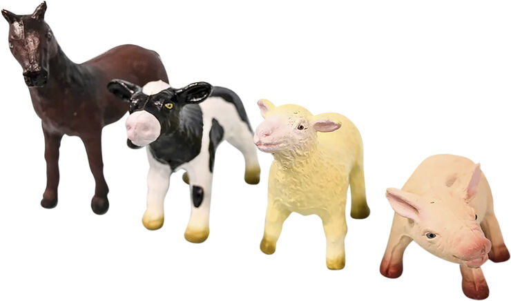 Green Rubber Toys Green Rubber Toys - Bondegårdsdyr - sæt med 4