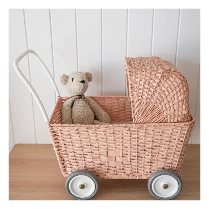 Olli Ella Chariot poussette en rotin | Rose